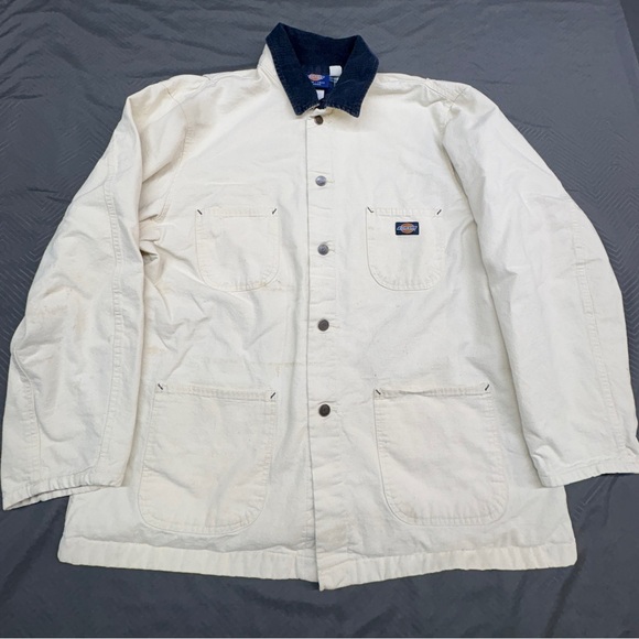 Dickies Other - Dickies Men’s Vintage Canvas Work Jacket Cream Flannel Lined Size XL